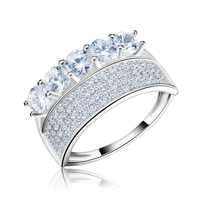 ORSA JEWELS роскошные серебряные кольца для женщин микро с инкрустацией AAA австрийский кубический циркон модный подарок для помолвки OR112 - Цвет основного камня: size 5