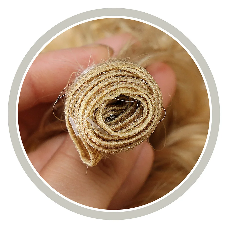 Synthetische Blonde Bundles Mit Verschluss Organische Gefälschte Haar Extensions Verwicklung Frei Lose Welle Bundles 32 Zoll Ombre Lange Lockige Perücke – Detail 9