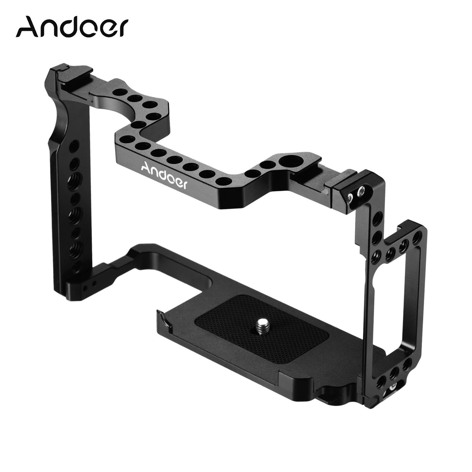 Andoer Camera Cage Aluminum Alloy with 1/4 Inch + 3/8 Screw Holes Dual Cold Shoe Mount for Canon 5DS 5DR 5D Mark IV/III/II | Электроника
