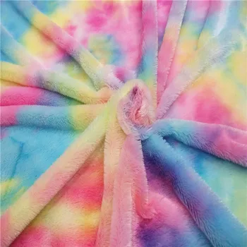

1x1.6m Rainbow Winter Plush Fabric Gradient Color Rabbit Faux Fur Fabric Counter Display Cloth DIY Toy Coat Textile Fur Material
