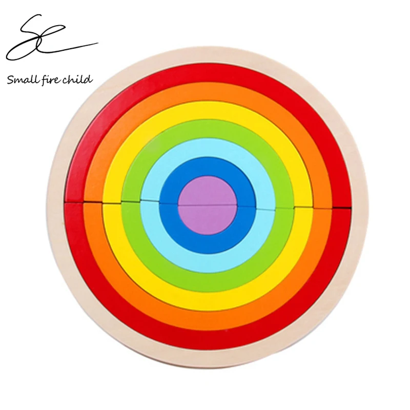 15 шт./компл. красочные деревянные блоки игрушки для детей креативные радужные