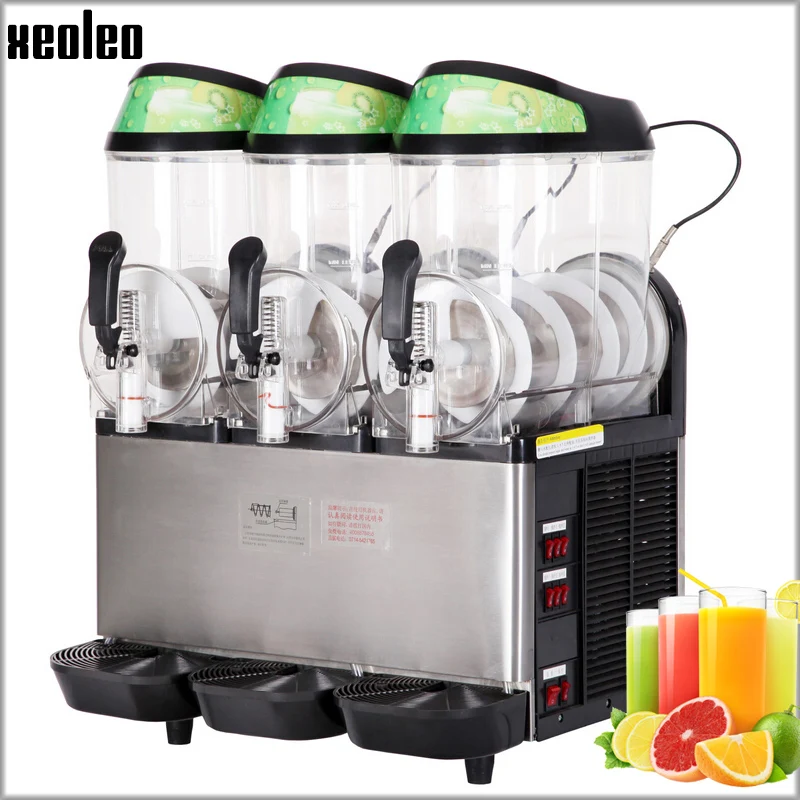 Xeoleo Three Tanks Slush Machine 12l*3 Commercial Fullyautomatic Snow Melting Machine With Big