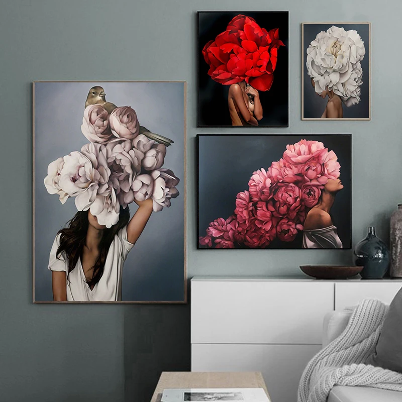 Posters And Prints Wall Art Floral Feather Woman Abstract Fashion Style Canvas Painting Printed Modular Picture Home Decor Posters And Prints Wall Art Floral Feather Woman Abstract Fashion Style Canvas Painting Printed Modular Picture Home Decor