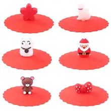 Прочный силиконовый чехол для чашки тонкий дизайн мультяшная прозрачная красная вишня силиконовая крышка для чашки термостойкая герметичная повторная крышка