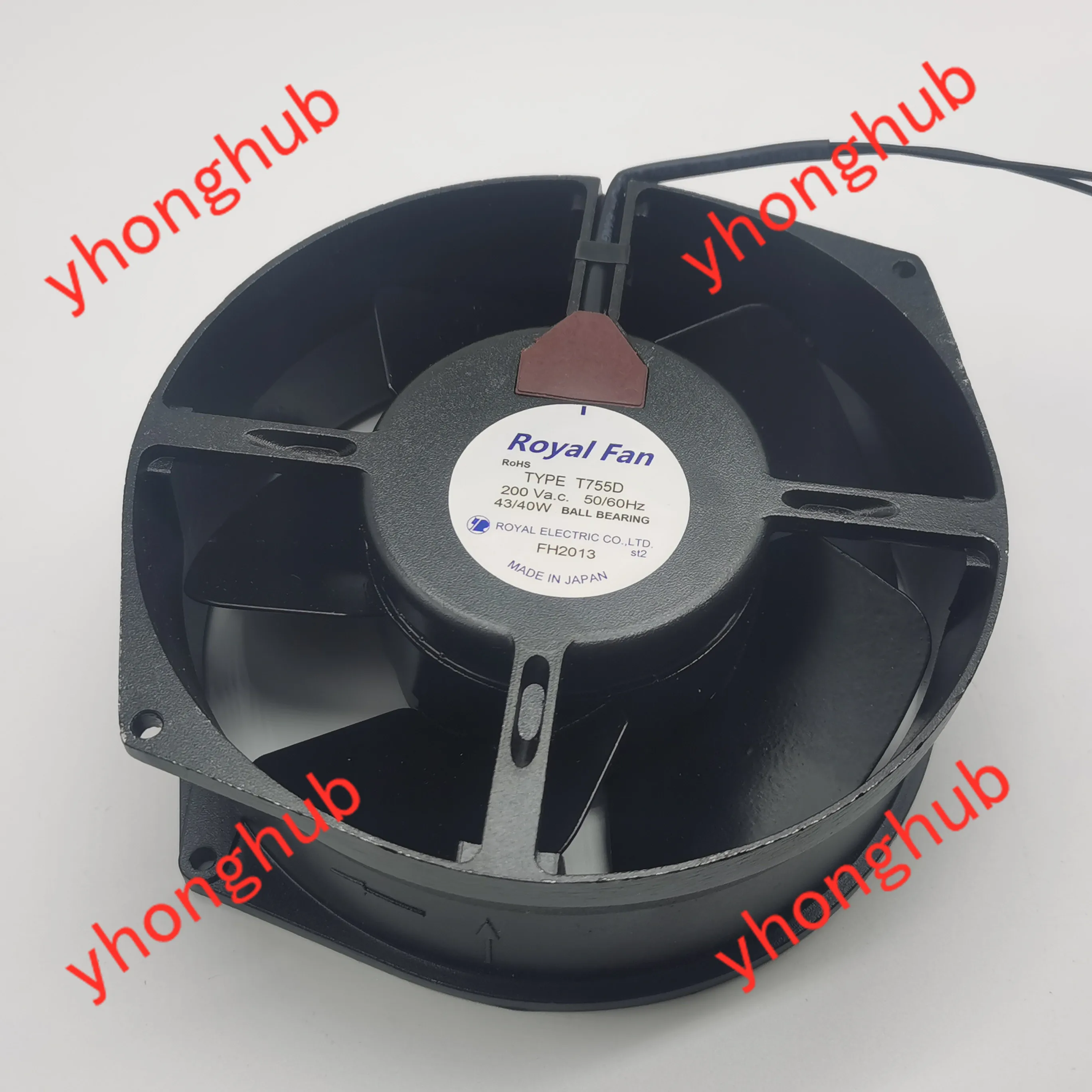 

Royal Fan T755D AC 200V 43/40W 172x150x55mm 2-Wire Server Cooling Fan
