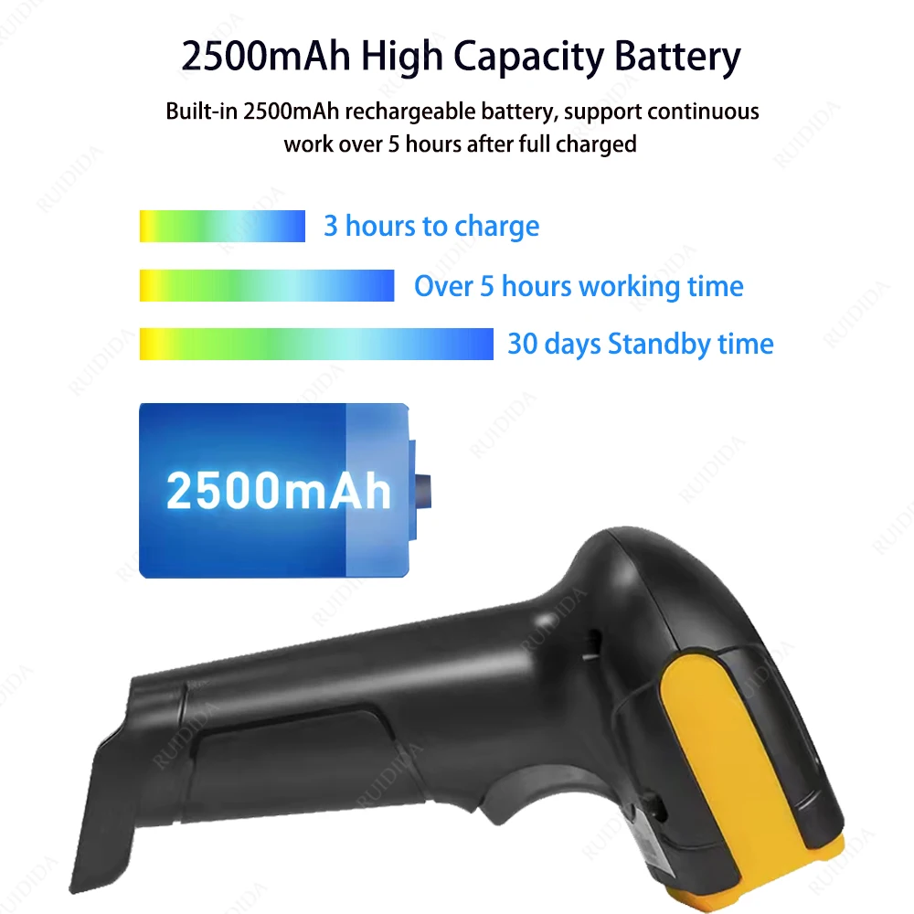 Wired Wireless Scanner 2D Bluetooth Barcode Scanner Wireless Handheld USB QR Code Reader PDF417 for Supermarket Store