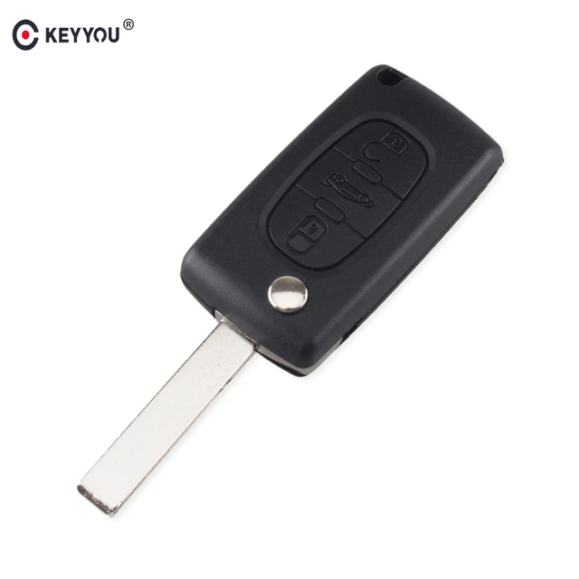 Buttons Key Shell Compatible Ce0523 Folding Flip Key For Peugeot