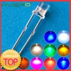 100pcs F3 3mm 2pins Flat Top White Red Yellow Blue Green Pink Diode Led Wide Angle Light Emitting Diodes Lamp Ultra Bright Bulb ► Photo 1/6