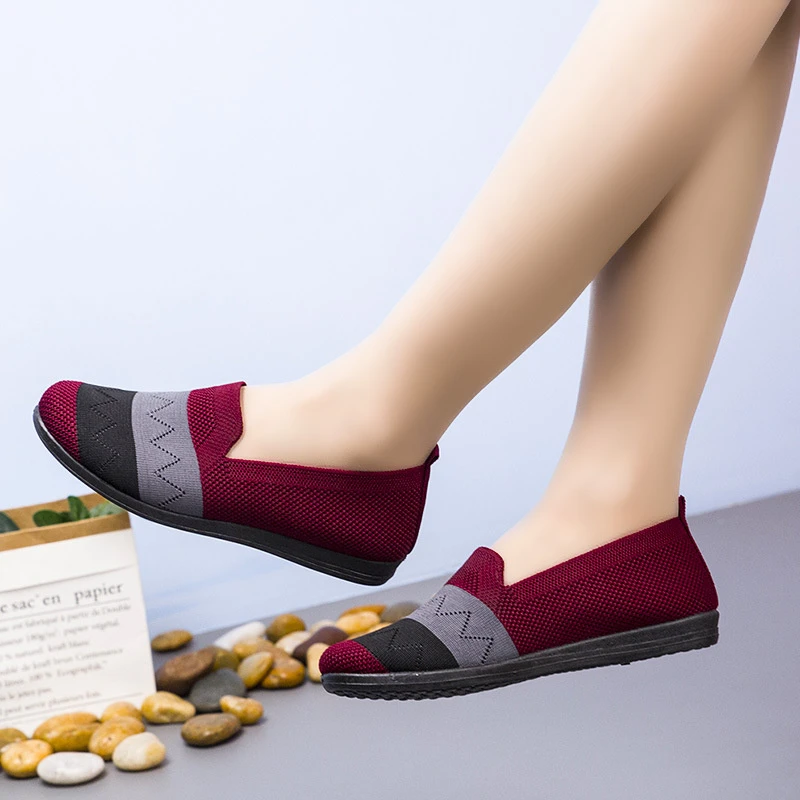 Zapatos TRABAJO punto para Mujer, mocasines planos ligeros sin cordones, a la moda, para conducir|Mocasines| - AliExpress