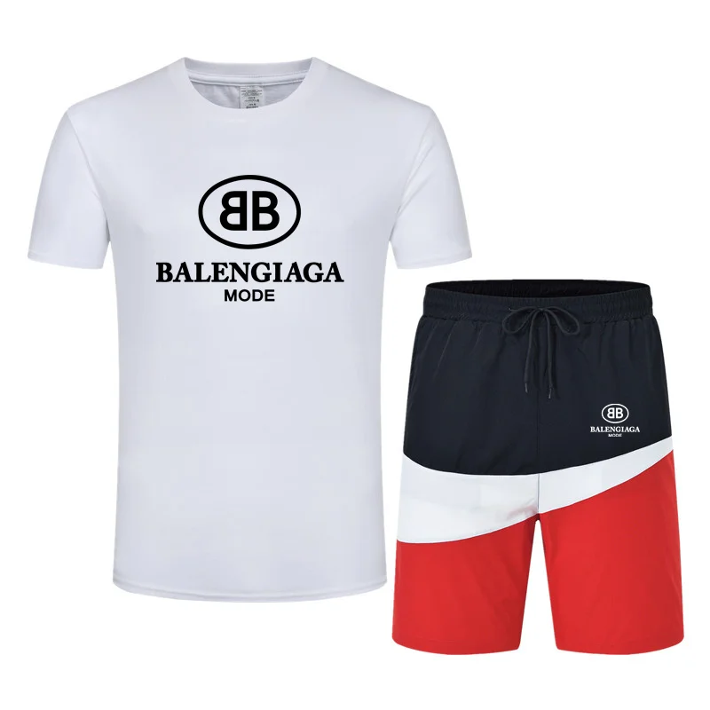 Conjunto de camisetas y pantalones cortos de verano para hombre, camisetas informales, chándal, camiseta de Fitness, gran oferta