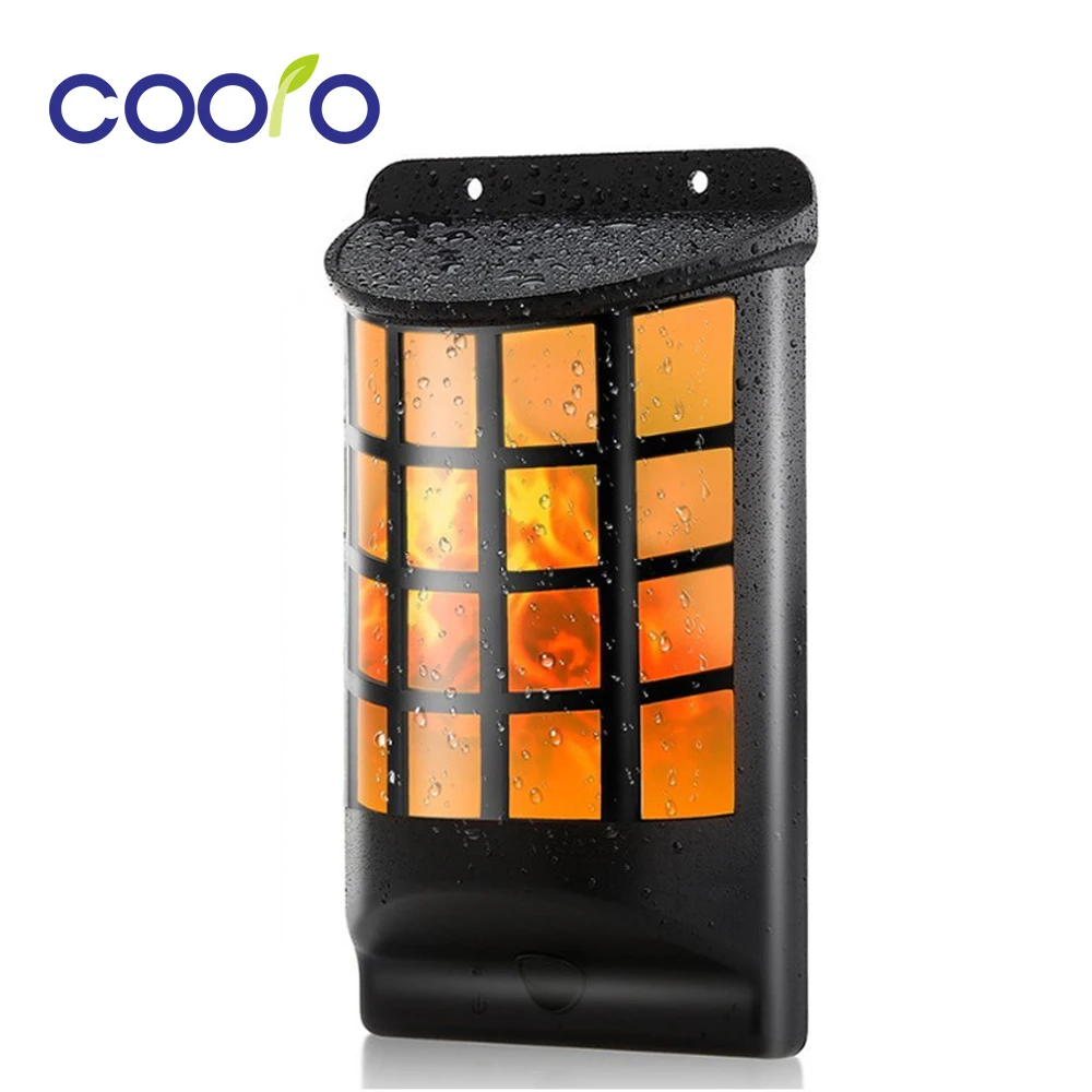 

LED Solar Light Outdoor Sense 66LEDs Solar Flame Flicker Torch Wall Light IP65 Waterproof for Garden Front Door Yard