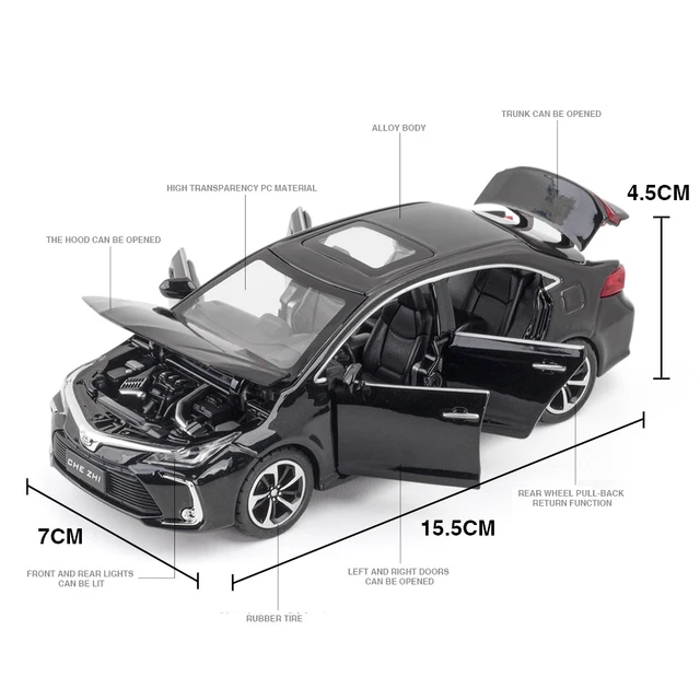 1:32 Toyota Corolla Alloy Car Die Cast Toy Car Model Sound and Light Children's Toy Collectibles Birthday gift 2
