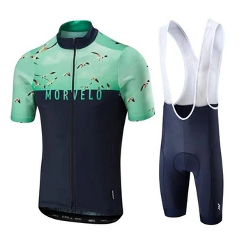 

2018 Men Morvelo Summer Quick Dry Bike Shorts Set Ropa Ciclismo Pro BICYCLING Maillot Bicycle Short Sleeve Jersey Clothing