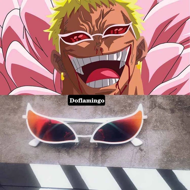 One Piece Doflamingo Sunglasses Cosplay Glasses Anime Cat Eye Sunglasses  for Women Men Funny Christmas Gifts Cartoon Party Props