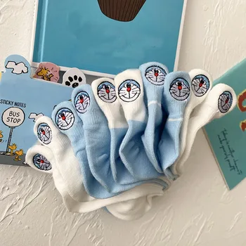 

Cute Cartoon Embroidery Funny Socks Women Korean College Style Low Cut Sokken Ankle Sweet Chaussette Femme Jacquard Skarpety