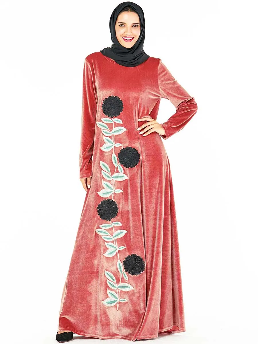 BNSQ бархат Абая Дубайский Мусульманский платье хиджаб абайя для женщин марокканский кафтан турецкие платья молитва Исламская одежда халат