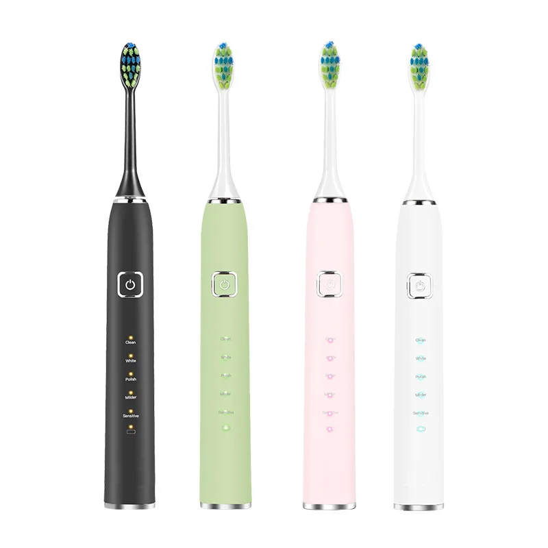 Sonic Electric Toothbrush Adult Timer Brush 5 Mode Inductive charging Rechargeable Tooth Brushes Replacement Heads Set Case