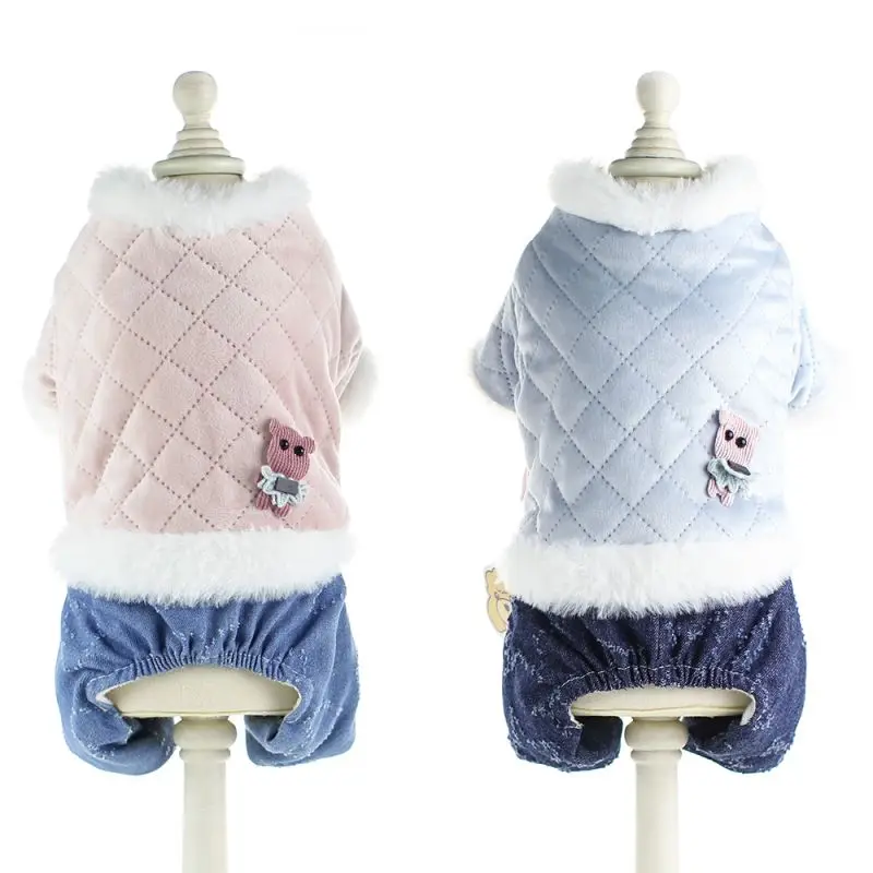 

New Dog Autumn Winter Clothing Thick Fleece Pet Hoodie Parka Winter Warm Pets Jumpsuits Coat Dog Clothes Chihuahua Bulldog #h