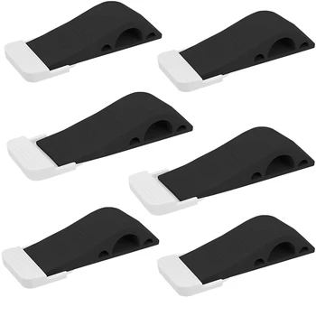 

6PCS/Set Door Stopper Rubber Door Stop Wedge Door Stops with Door Holder Stoppers Works on All Floor Types
