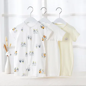 

0-24M Summer Cotton Short-sleeved Leotard Newborn Rompers Infant Jumpsuits Climbing Boys Girls Clothes Baby Thin Short Sleeve