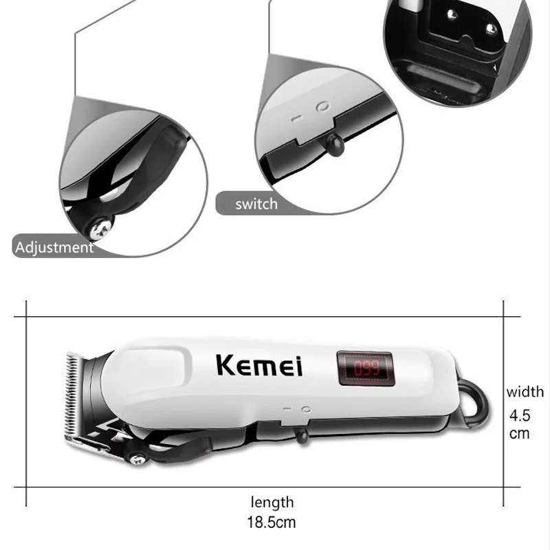 KEMEI машинка для стрижки волос профессиональная электрическая машинка для стрижки волос триммер для волос мужской триммер для волос беспроводные парикмахерские инструменты 5