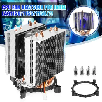 

LED Blue Light CPU Fan 6X Heat Pipe For Intel LAG 1155 1156 AMD Socket AM3/AM2 High Quality Computer Cooler Cooling Fan For CPU