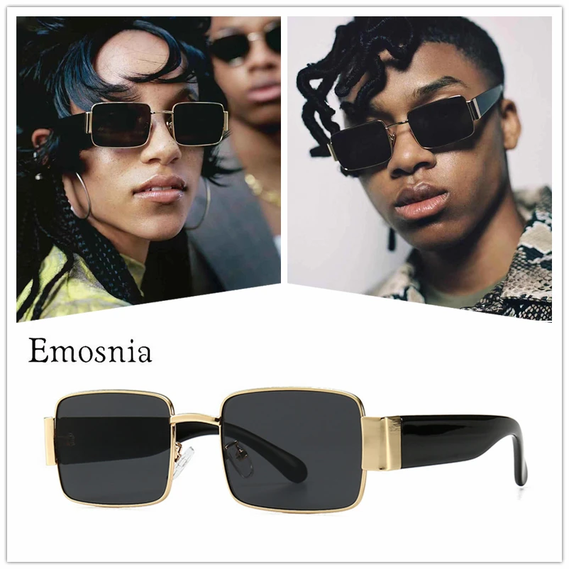 Квадратные Солнцезащитные очки «стимпанк» мужские и женские роскошные брендовые Ретро Черные винтажные мужские женские маленькие солнцезащитные очки Oculos UV400