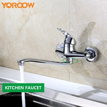 

Kitchen Bathtub Hot And Cold Water Faucet Wall Mounted Double Mixing Chrome Bath Tap Contemporary Mount GMN00AG 4