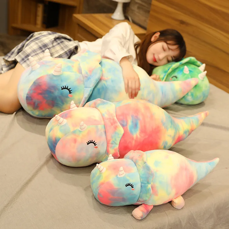 

50-90cm Plush Toy Dolls Unicorn Dinosaurs Kawaii Stuffed Animals Colorful Triceratops Plushie PP Cotton Pillow Cushion Soft Toys