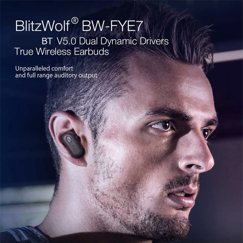 [Dual Dynamic Driver] Blitzwolf TWS Earbuds bluetooth-compatible In-ear Wireless Earphones Pro Bass Stereo Hifi Music