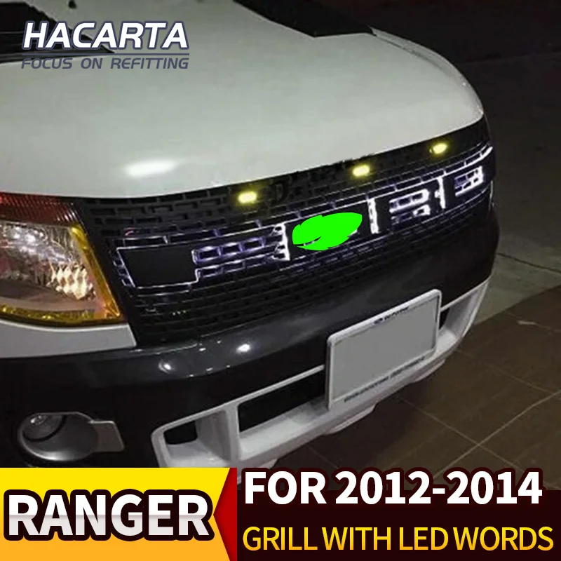 Передняя решетка для ford ranger T6 светодиодный гриль из АБС пластика черного цвета