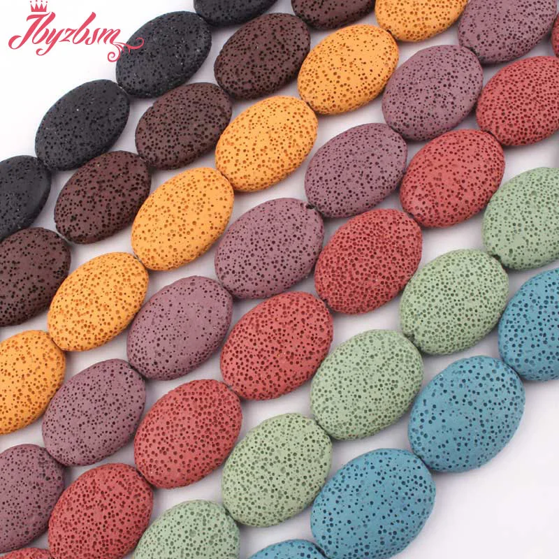 24x30mm Smooth Oval Bead Lava Rock Natural Stone Beads For DIY Necklace Bracelat Earrings Jewelry Making 15&quot Free Shipping | Украшения