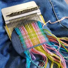 

Small loom Mender Small Loom for Darning Machine with instructions Small Frame Hand Tapestry Wood Loom Weaving Frame Dropship