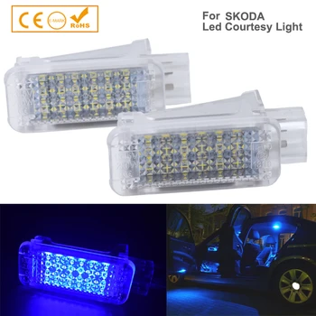 

2Pcs White Red Blue 18 smd LED LIGHT FOOTWELL Light Lamp For Skoda Octavia Mk3 5E 2012-2017 Error Free