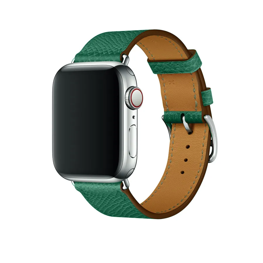 Модный кожаный ремешок для Apple Watch серии 5 4 3 2 1 Ремешки для наручных часов для iwatch 38 40 42 44 мм Сменные аксессуары для ремешка с пряжкой
