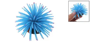 

New SODIAL(R) Blue Silicone Mini Sea Anemone Ornament For Aquarium Fish Tank