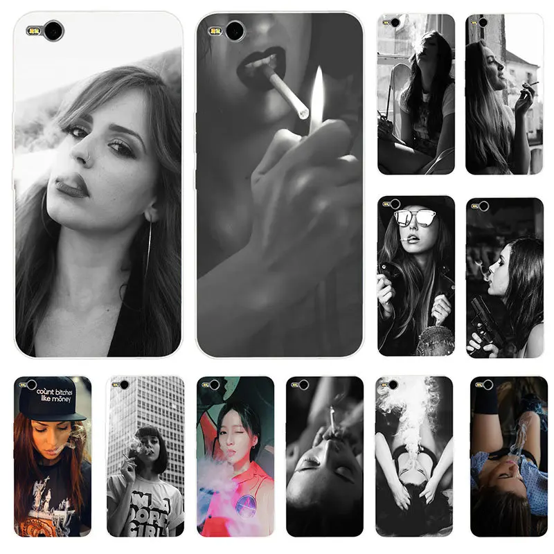 Прозрачный чехол-накладка для sony Xperia M5 E3 E5 M2 M4 T3 XA XZ Premium Z Z1 Z2 Z3 Z4 Z5 Compact source Calm Girl Smoke