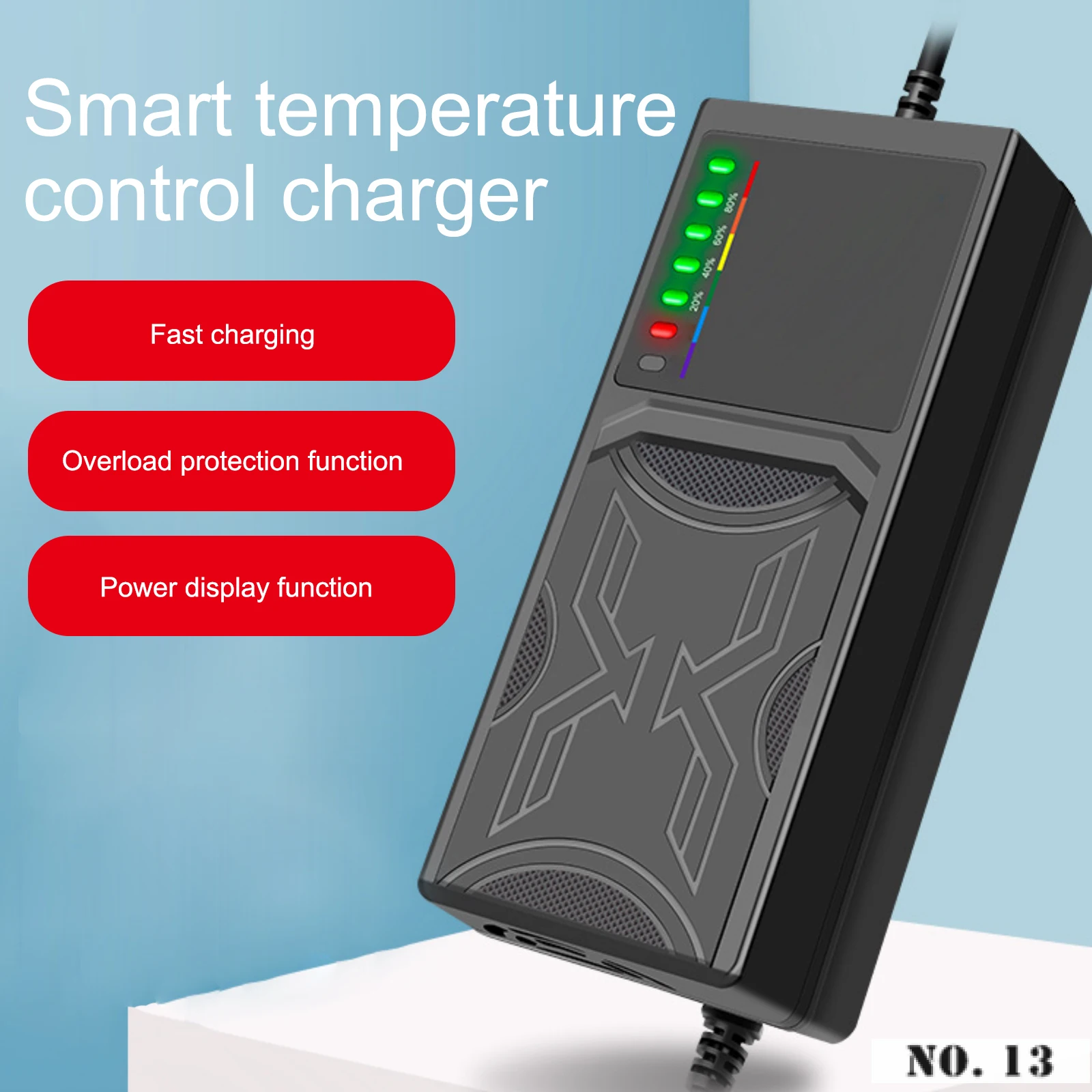 Electric Vehicle Charging Box Cable Adjustable 48V 20AH/60V 20AH/72V 7-Light Portable Charger Compatible ABS Flame Retardant |