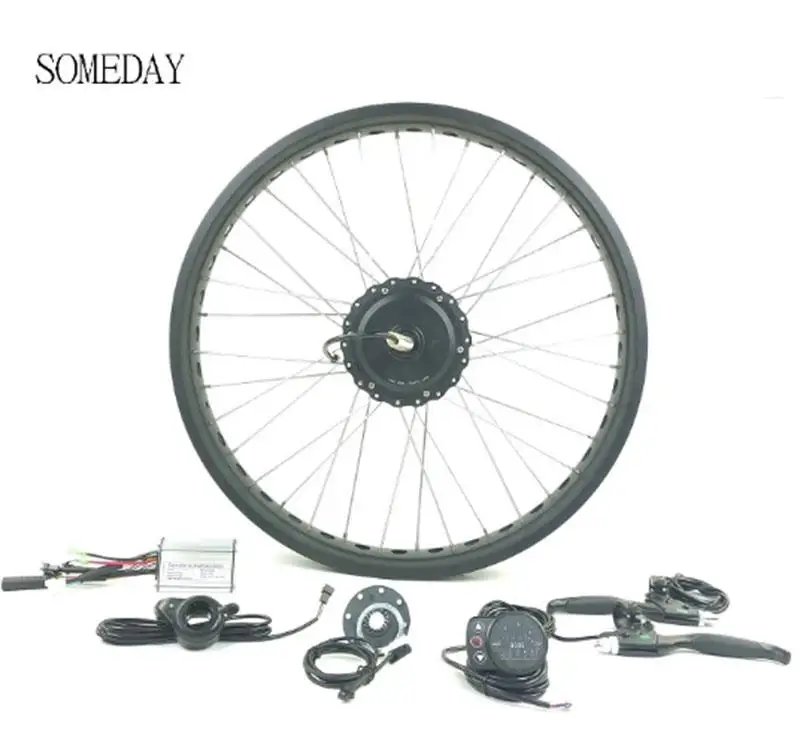 

SOMEDAY Snow Bike Electric Bicycle conversion kit with LED900S display 20 26 inch 36V/48V 350W E-bike rear rotate hub Motor fat