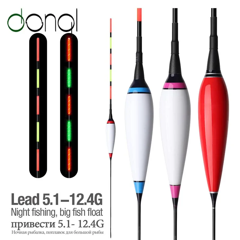 

DONQL Nano LED Luminous Fishing Buoy Bold Tail Buoy Day And Night Eye-Catching With Battery x2 High Quality Fishing Accessories