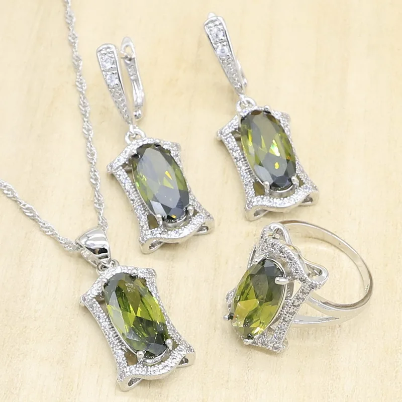 Женский комплект ювелирных изделий серебряного цвета 4 геометрической формы