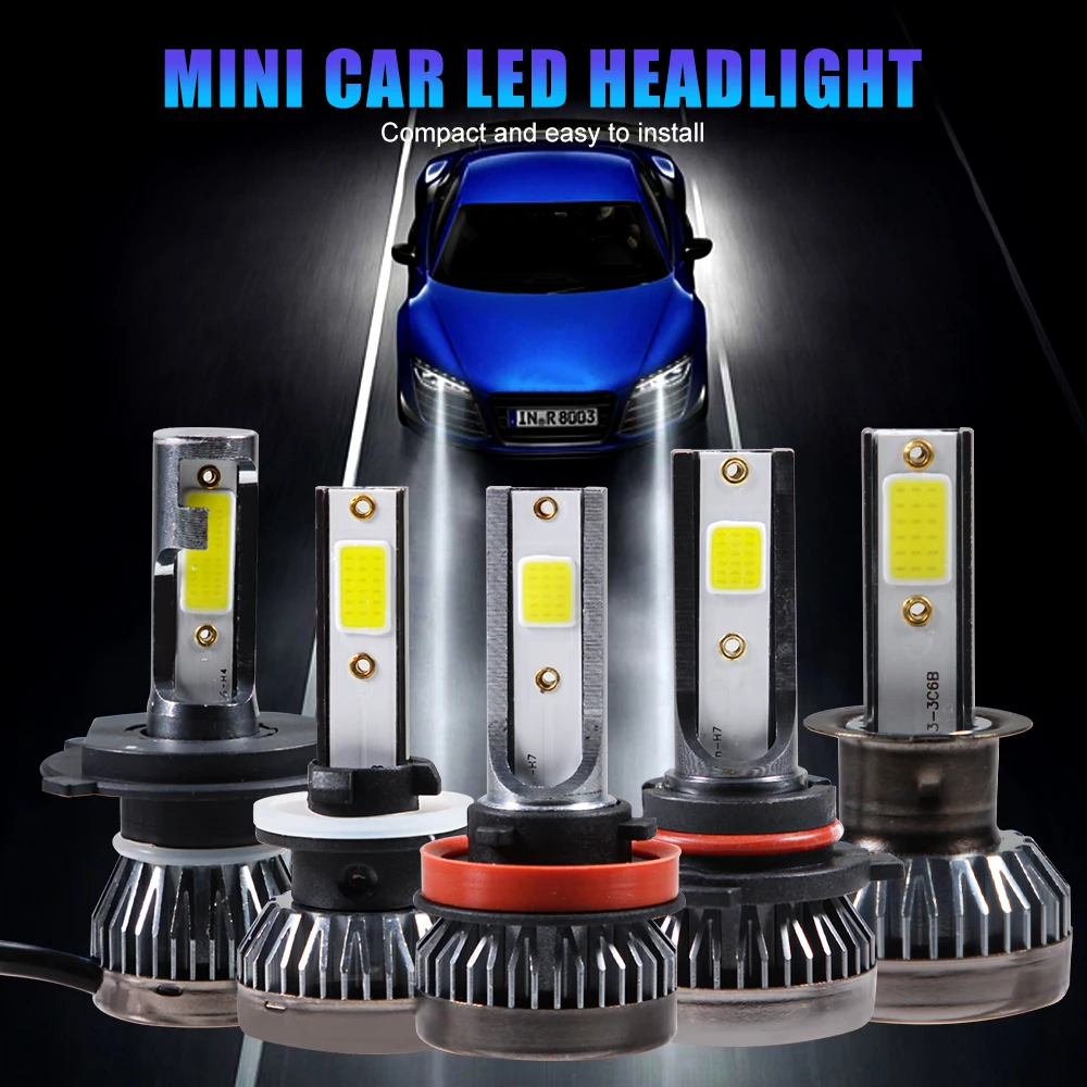 Edark H1 H3 H7 H11 HB3 LED Headlight Bulbs Kit Car Lights 6000K Cool White 72W 12000 Lumens High Beam/Low Beam Fog Light