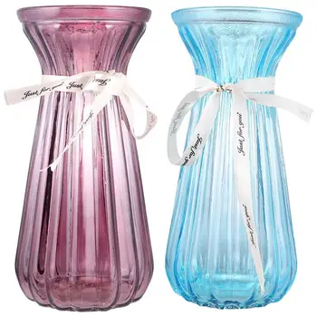 

1 Set European Style Glass Vase Simulation Flower Plant Pots Dry Flower Pot Ornament Desktop Decoration