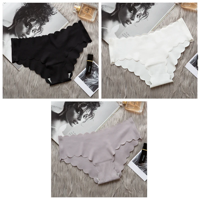blackwhitegray 3 шт./лот Бесшовные женские трусы нижнее белье женские удобные нижнее белье без шоу трусы M L белье XL - Цвет: blackwhitegray