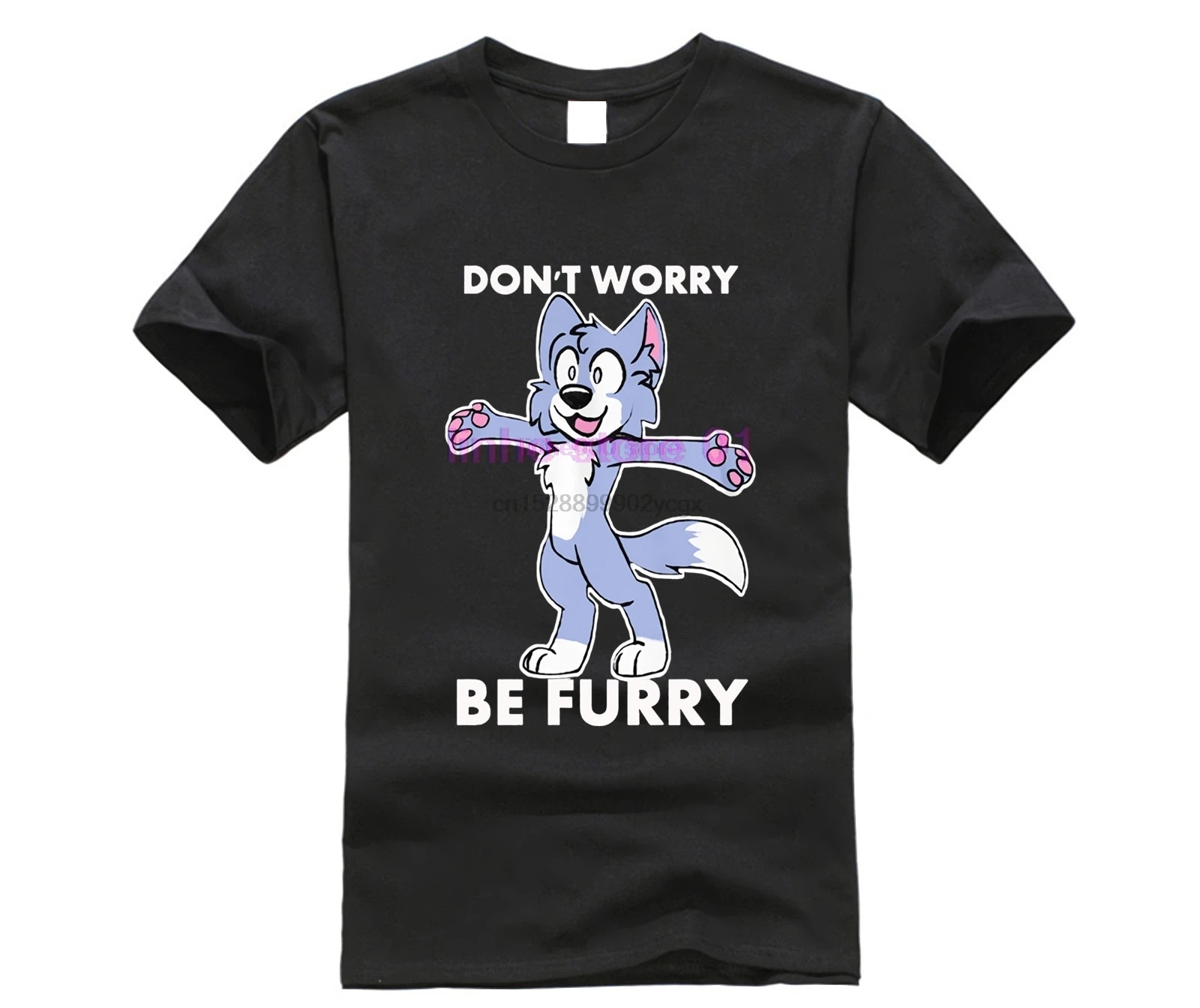 Furry Fandom Dont Worry Be - DonPopular Tagless Tee T-Shirt |