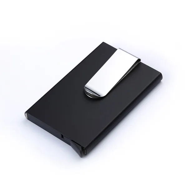 Bisi Goro Rfid держатель для карт, мужской кошелек, сумка для денег, мужской повседневный черный короткий кошелек, металлический алюминиевый тонкий кошелек, мини-кошельки - Цвет: Black X-6