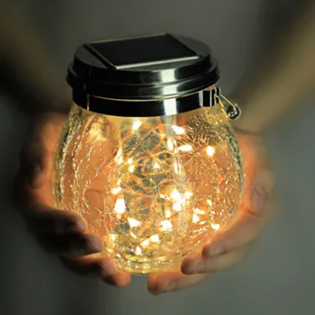 

Glass Jar Cover Solar Light Garden Solar Panels Night Lamp Waterproof Copper String Lights Chritmas Decor Gift Night Light