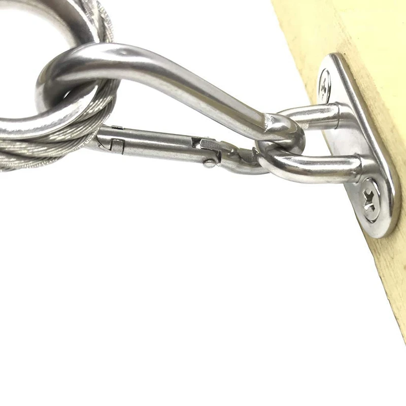 8 шт. подушечка из нержавеющей стали, u-образные крючки+ 8 шт. защелкивающийся крючок из нержавеющей стали, морская фурнитура, Штапельная петля для крючка с винтами