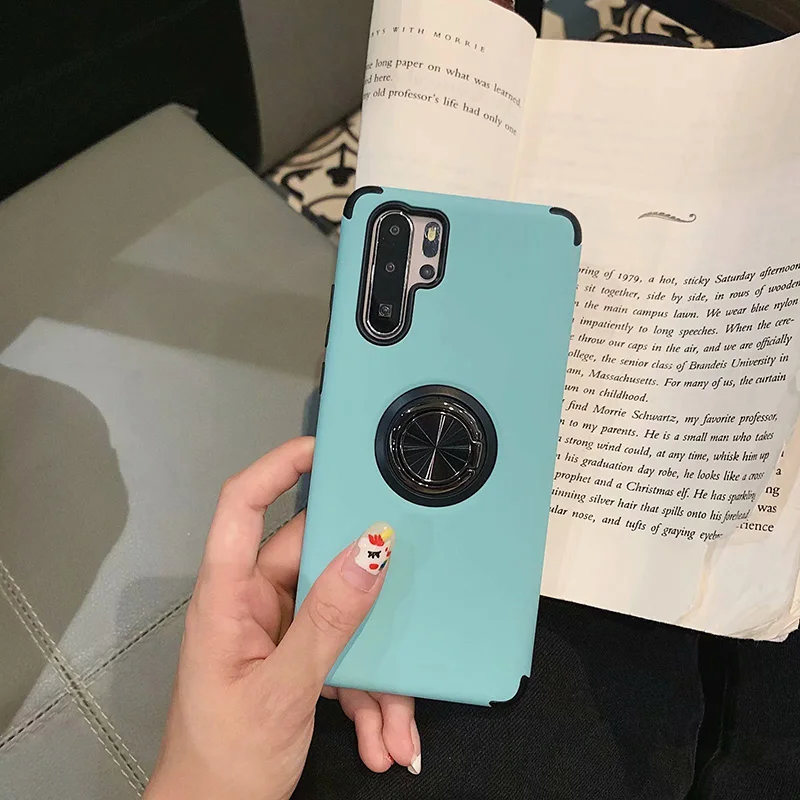 Для huawei P30 P30lite P30pro чехол Роскошный крутой аппаратный кольцо с подставкой ударопрочный PC+ PTU чехол для телефона - Цвет: mint