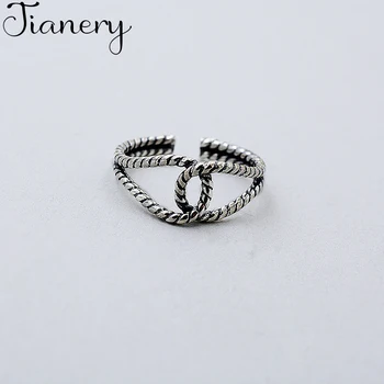 

JIANERY Bohemian 925 Sterling Silver Thai Cross Rings For Women Men Solid Silver Jewelry Opening Finger Rings